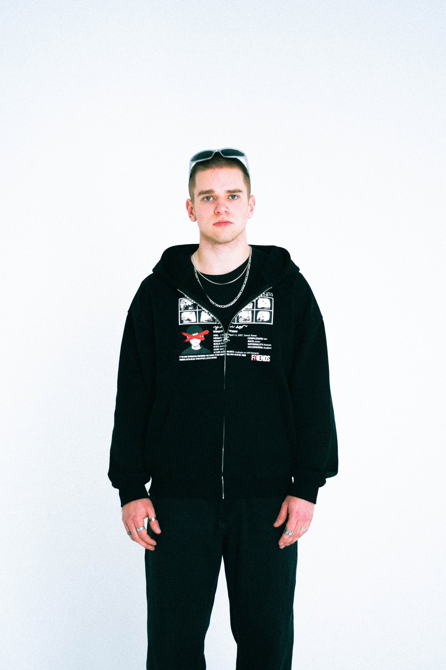 Wanted Zip-Up Hoodie (Black)
